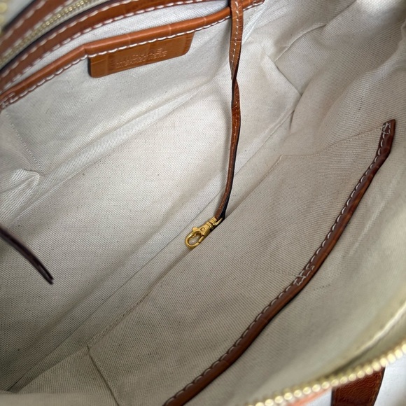 MICHAEL KORS Caramel Honey Tan Croc Embossed Genuine Leather Satchel Tote - Picture 6 of 16